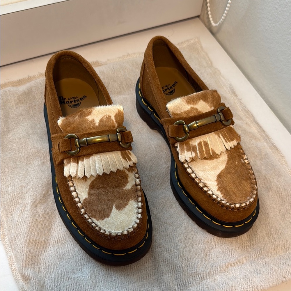 Dr. Martens Brown and Cream Loafers